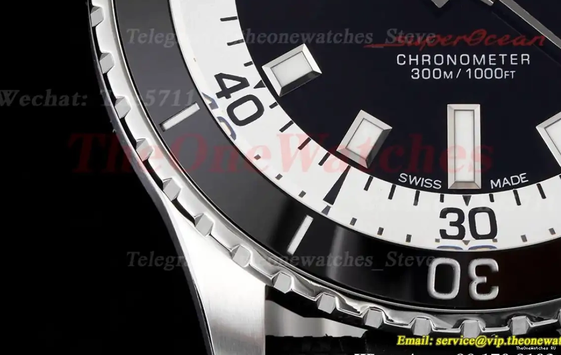 Bezel RU SS A2824 Black Superocean 42mm on Black BLSF 0610